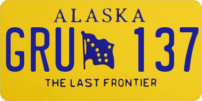 AK license plate GRU137
