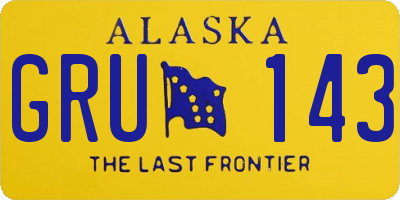 AK license plate GRU143