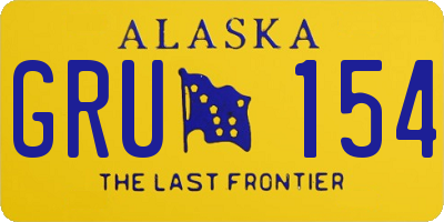 AK license plate GRU154