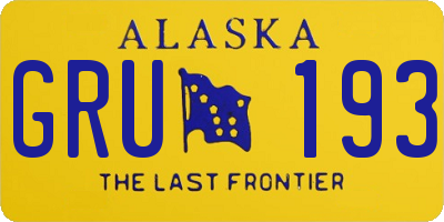 AK license plate GRU193