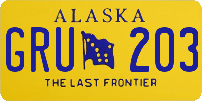 AK license plate GRU203