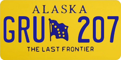 AK license plate GRU207