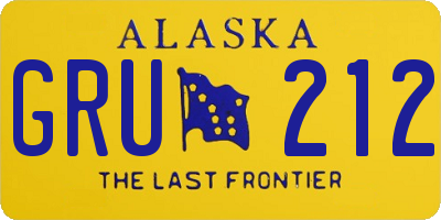 AK license plate GRU212