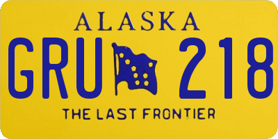AK license plate GRU218