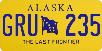 AK license plate GRU235