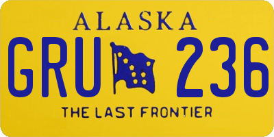 AK license plate GRU236
