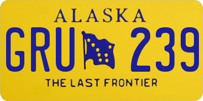 AK license plate GRU239