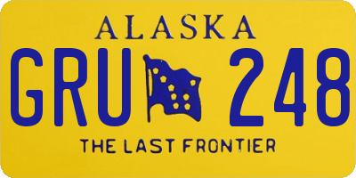 AK license plate GRU248