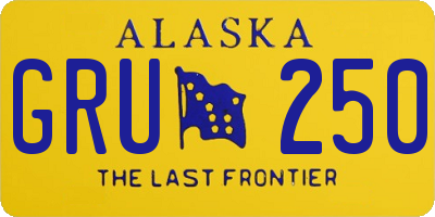 AK license plate GRU250