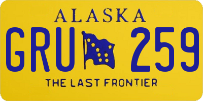 AK license plate GRU259