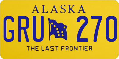 AK license plate GRU270