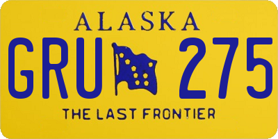 AK license plate GRU275
