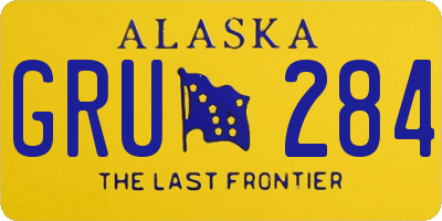 AK license plate GRU284