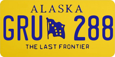 AK license plate GRU288