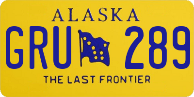 AK license plate GRU289