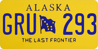 AK license plate GRU293