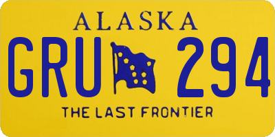 AK license plate GRU294