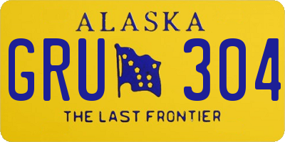 AK license plate GRU304