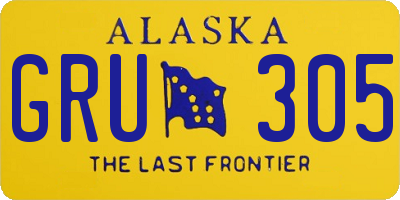 AK license plate GRU305