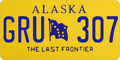 AK license plate GRU307