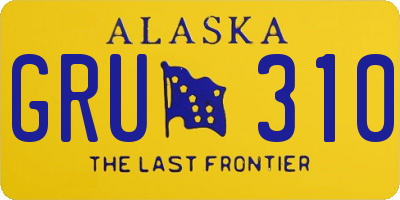 AK license plate GRU310