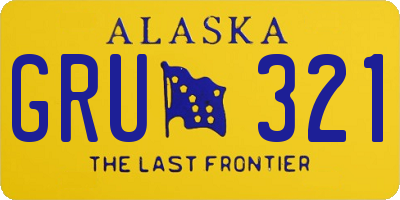 AK license plate GRU321