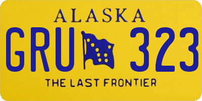 AK license plate GRU323
