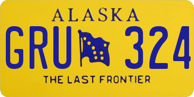 AK license plate GRU324