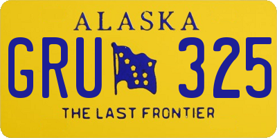 AK license plate GRU325