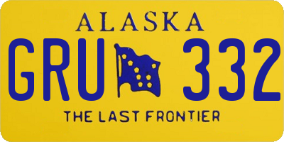 AK license plate GRU332
