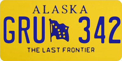 AK license plate GRU342