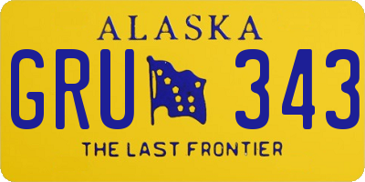 AK license plate GRU343