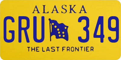 AK license plate GRU349