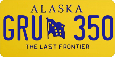AK license plate GRU350