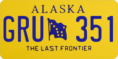 AK license plate GRU351