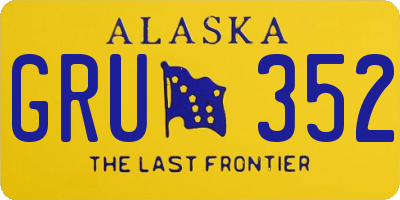 AK license plate GRU352