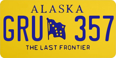 AK license plate GRU357