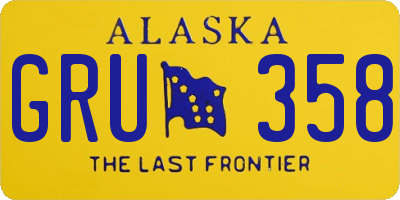 AK license plate GRU358