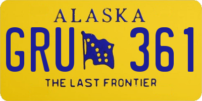 AK license plate GRU361