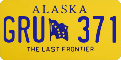 AK license plate GRU371