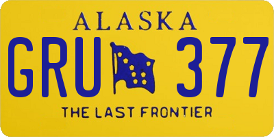 AK license plate GRU377