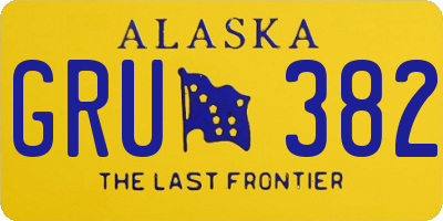 AK license plate GRU382