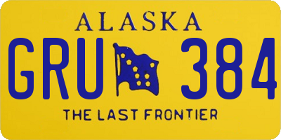 AK license plate GRU384