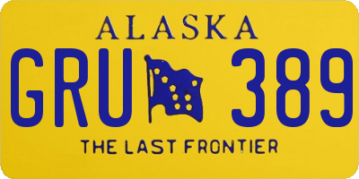 AK license plate GRU389
