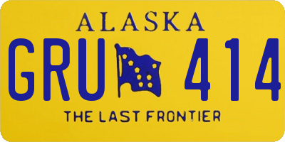 AK license plate GRU414