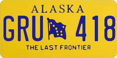 AK license plate GRU418