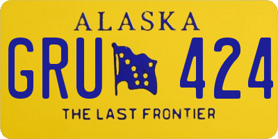 AK license plate GRU424