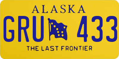 AK license plate GRU433