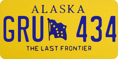AK license plate GRU434