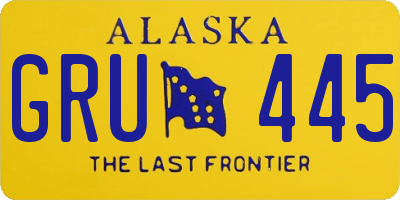 AK license plate GRU445